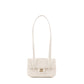 Chanel Clutch White Leather Strap in Grained Shiny Calfskin and Gold Tone Metal