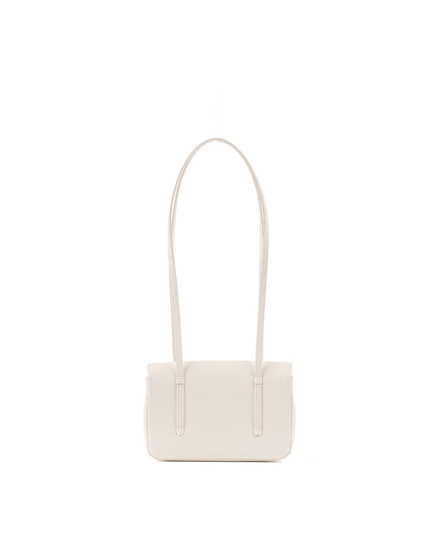 Chanel Clutch White Leather Strap in Grained Shiny Calfskin and Gold Tone Metal