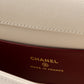 Chanel Clutch White Leather Strap in Grained Shiny Calfskin and Gold Tone Metal