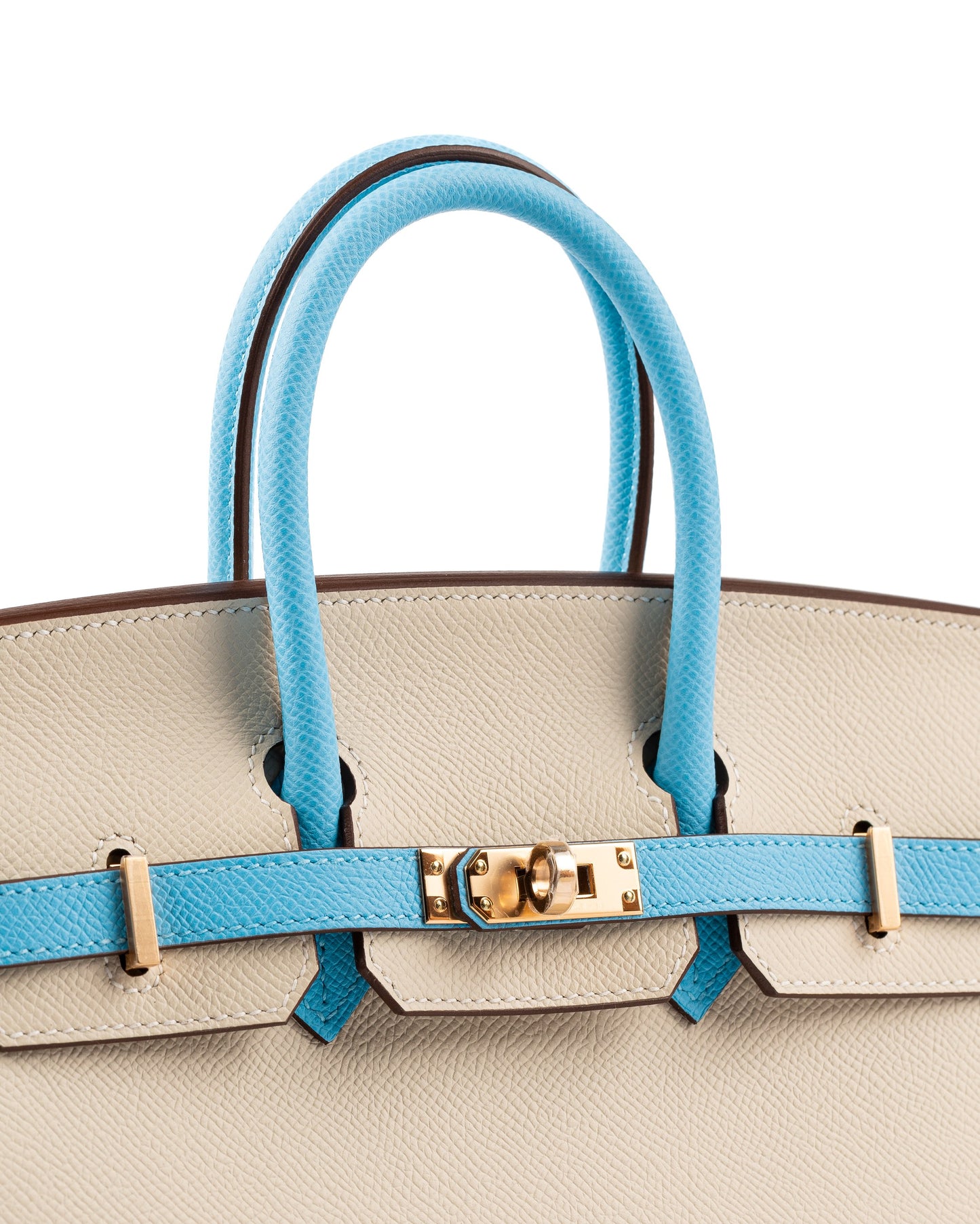 Birkin 25 HSS Craie/Blue Celeste in Epsom Leather with Gold Hardware