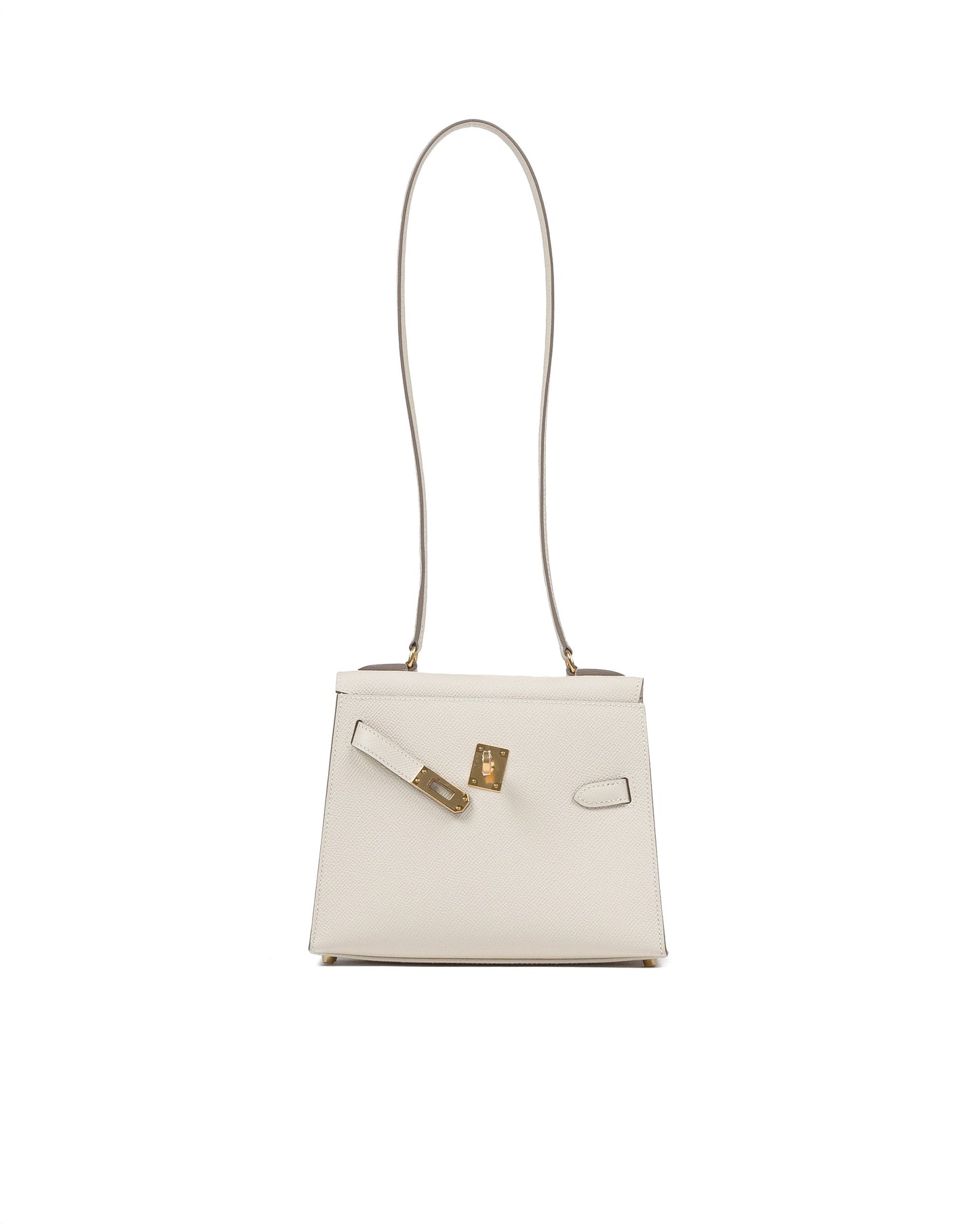 Kelly Desordre Craie in Epsom Leather with Gold Hardware