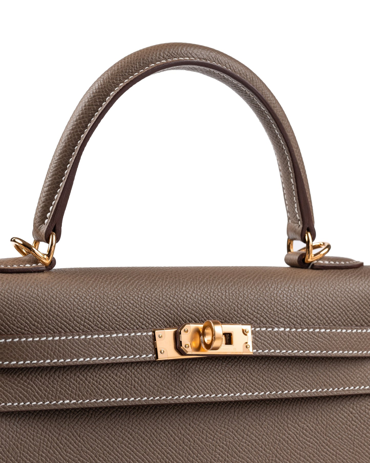 Kelly 25 Etoupe in Epsom Leather with Gold Hardware