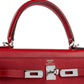 Kelly 25 Sellier in Rouge Piment/Rose Shocking Madame Veau Leather with Palladium Hardware