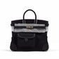 Birkin 25 Cargo in Black Canvas, Bleu Marine Swift Leather & Palladium Hardware