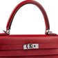 Kelly 25 Sellier in Rouge Piment/Rose Shocking Madame Veau Leather with Palladium Hardware