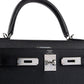 Kelly 28 Black in Epsom Leather with Palladium Hardware