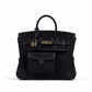 Birkin 25 Cargo in Black Canvas, Bleu Marine Swift Leather & Palladium Hardware
