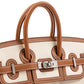 Birkin 25 Cargo in Ecru/Beige Toile H and Gold Swift with Palladium Hardware