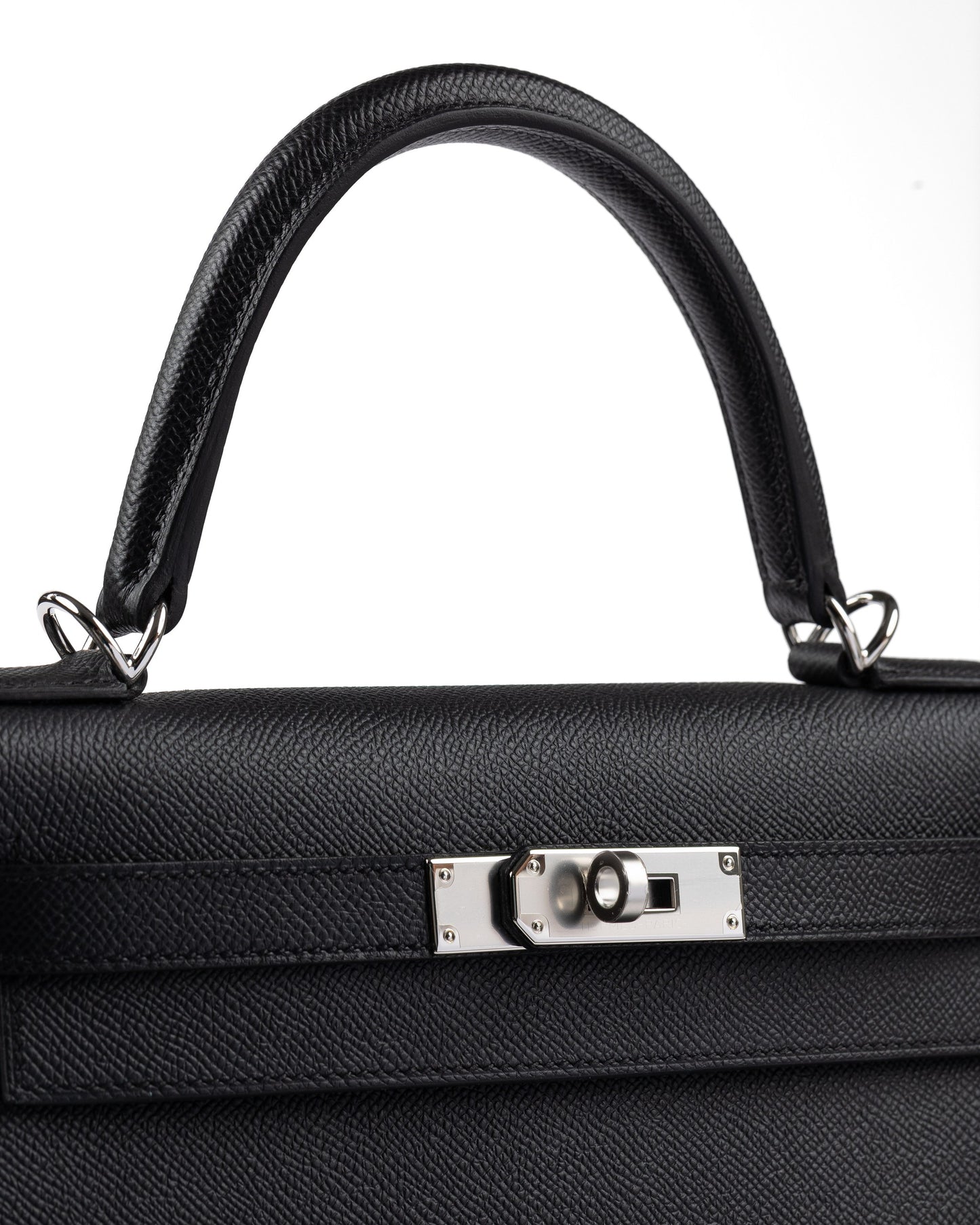 Kelly 28 Black in Epsom Leather with Palladium Hardware