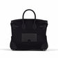 Birkin 25 Cargo in Black Canvas, Bleu Marine Swift Leather & Palladium Hardware