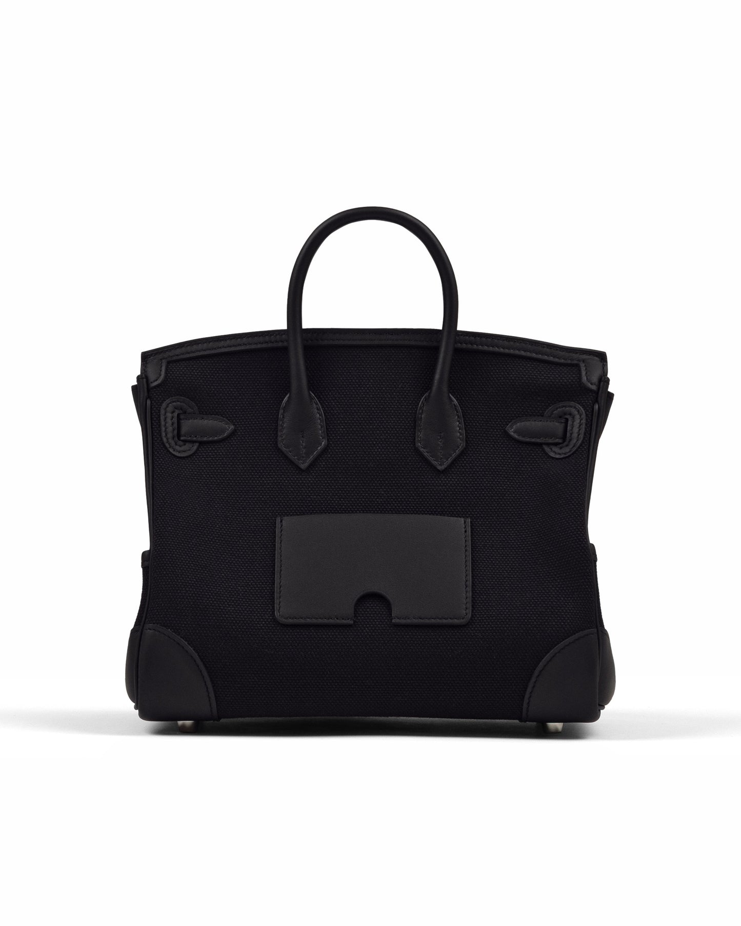 Birkin 25 Cargo in Black Canvas, Bleu Marine Swift Leather & Palladium Hardware