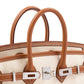Birkin 25 Cargo in Ecru/Beige Toile H and Gold Swift with Palladium Hardware