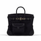 Birkin 25 Cargo in Black Canvas, Bleu Marine Swift Leather & Palladium Hardware