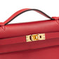 Kelly Pochette Rouge Radieux in Swift Leather with Gold Hardware