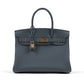 Birkin 30 HSS Gris Misty in Togo Leather Jaune De Naples Interior with Permabrass Hardware