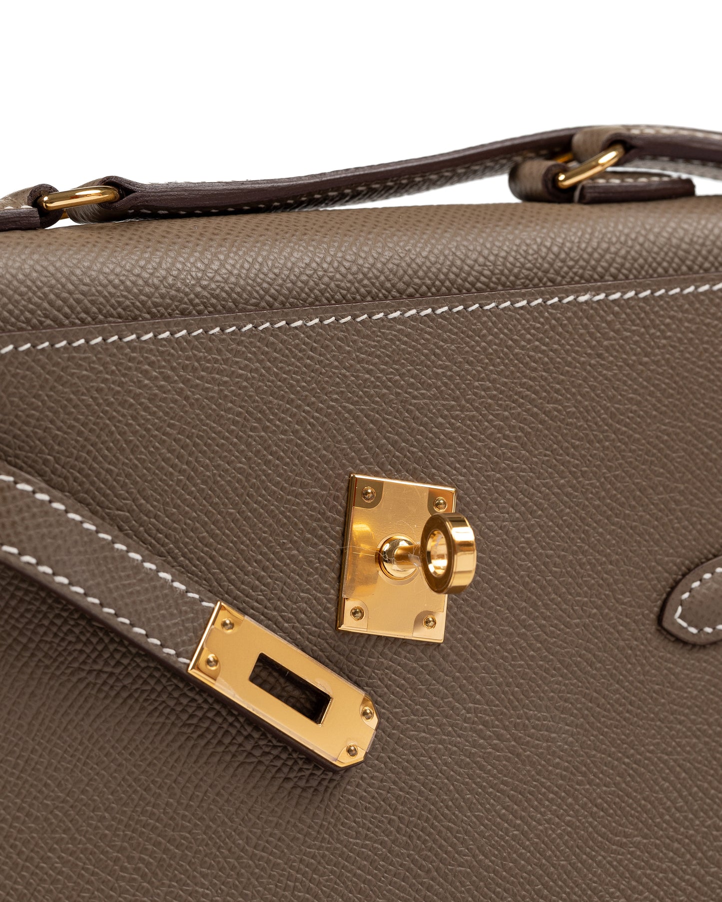 Kelly Desordre Etoupe in Epsom Leather with Gold Hardware