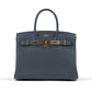 Birkin 30 HSS Gris Misty in Togo Leather Jaune De Naples Interior with Permabrass Hardware