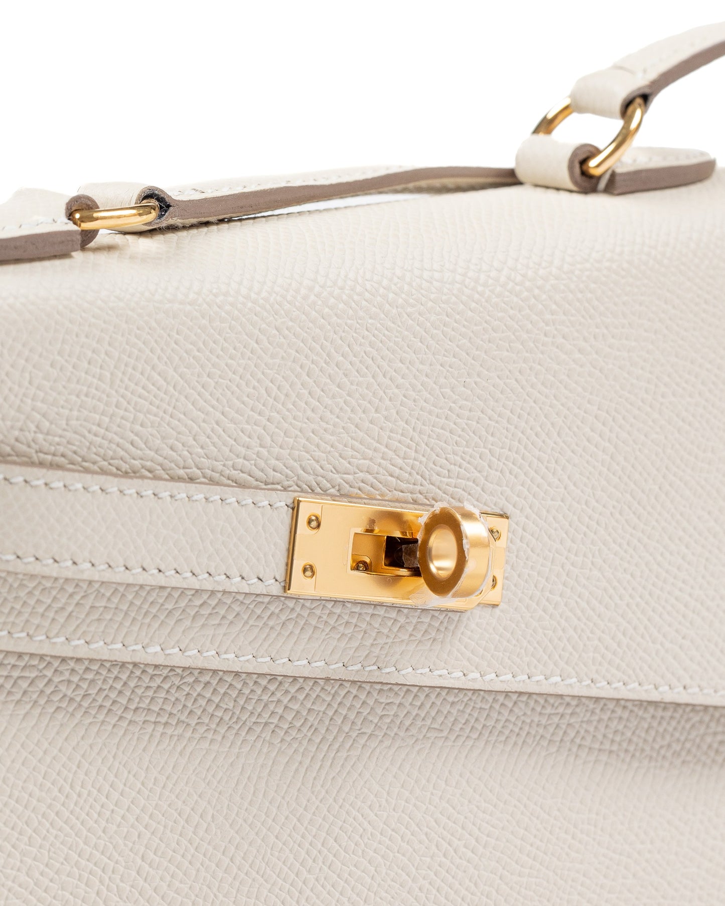 Kelly Desordre Craie in Epsom Leather with Gold Hardware