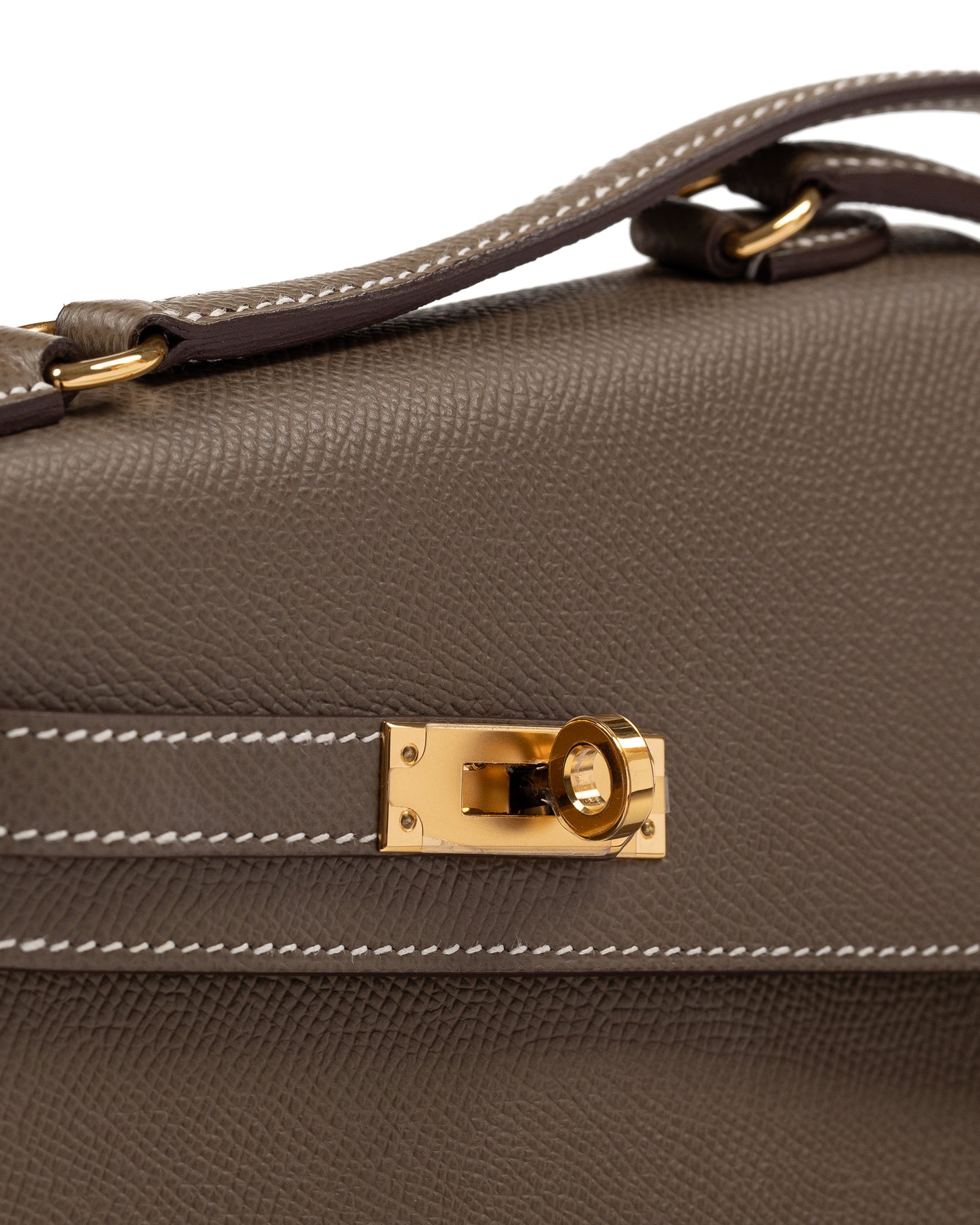 Kelly Desordre Etoupe in Epsom Leather with Gold Hardware