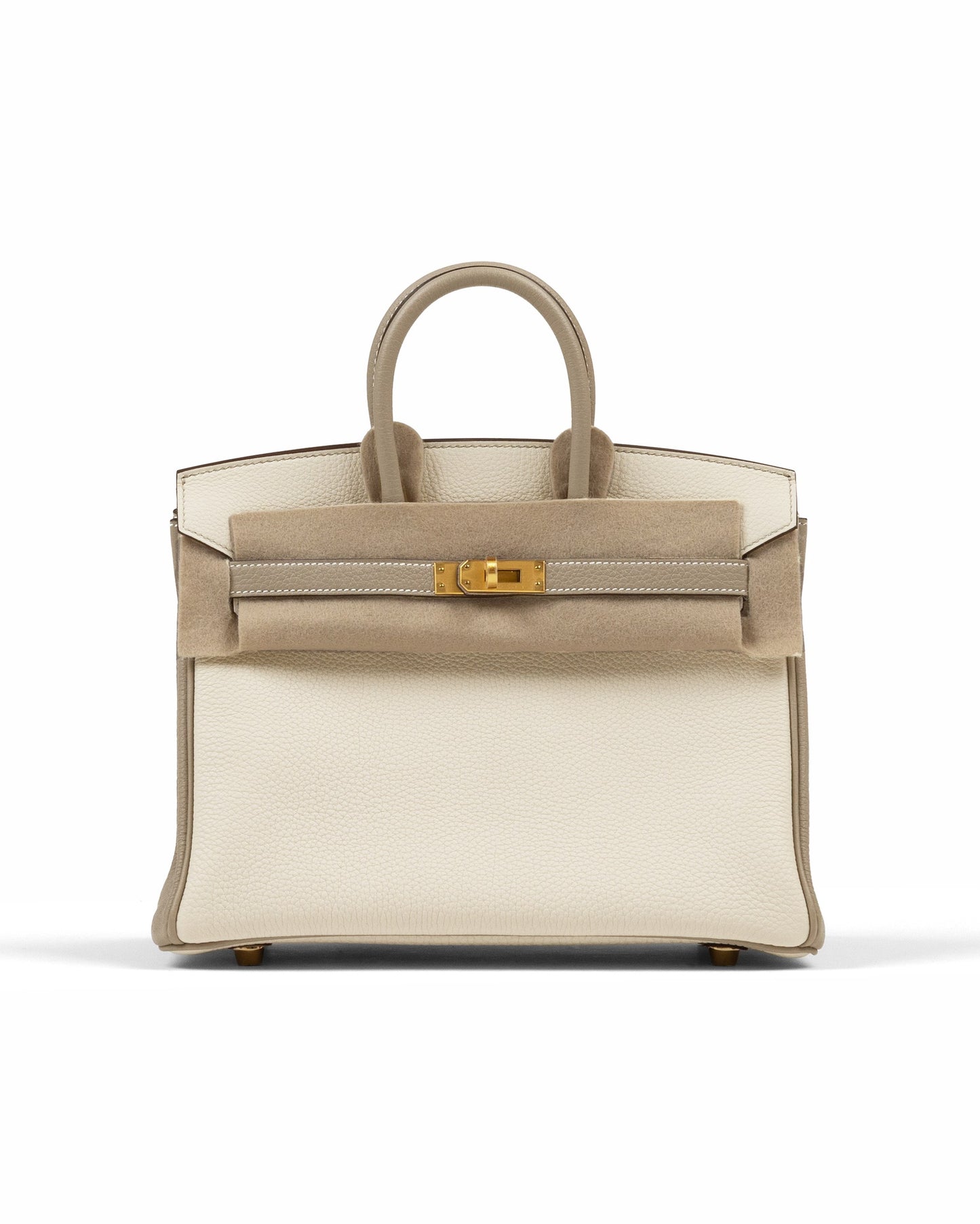 Birkin 25 HSS Craie/Gris Tourterelle in Togo Leather with Brushed Gold Hardware