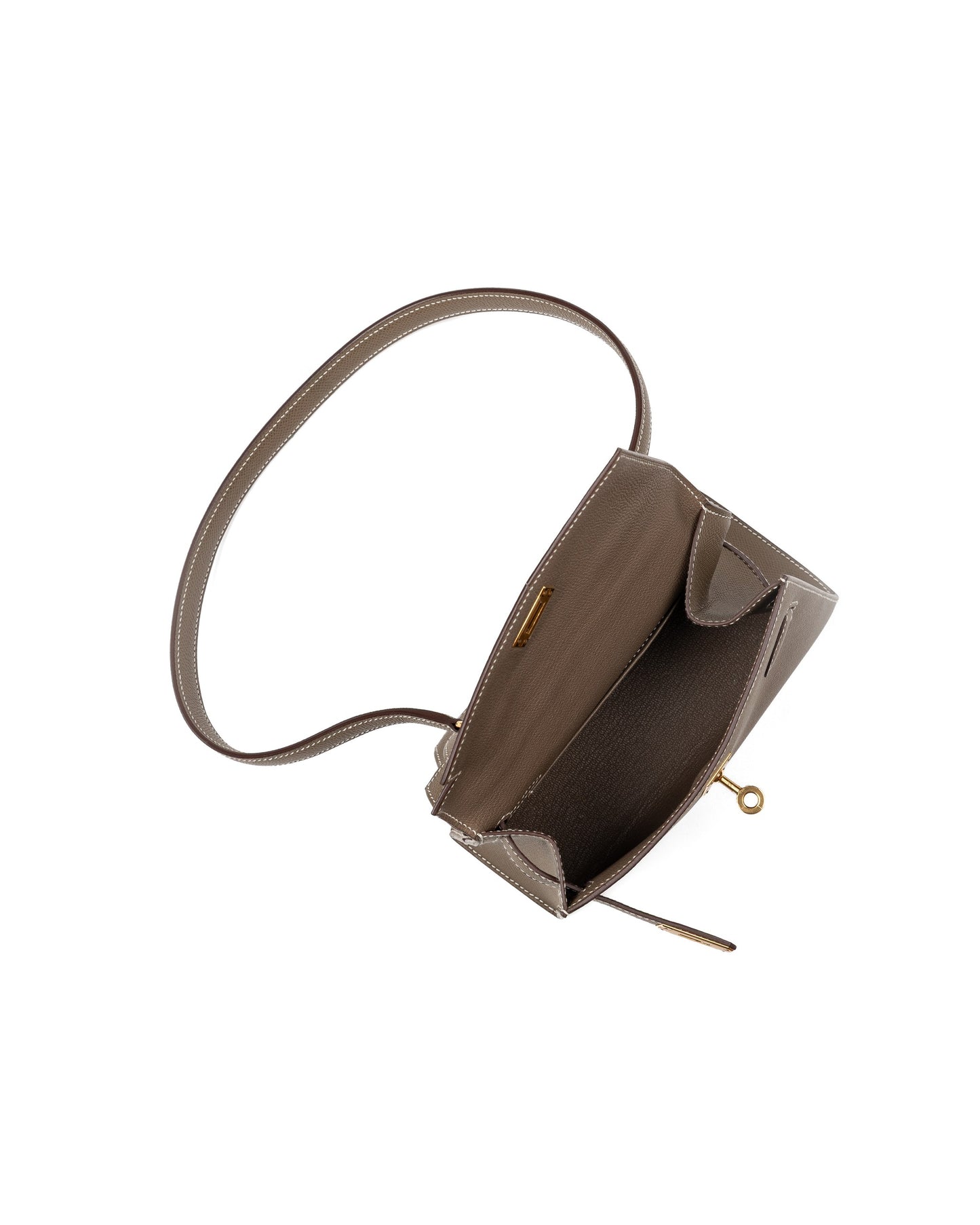 Kelly Desordre Etoupe in Epsom Leather with Gold Hardware