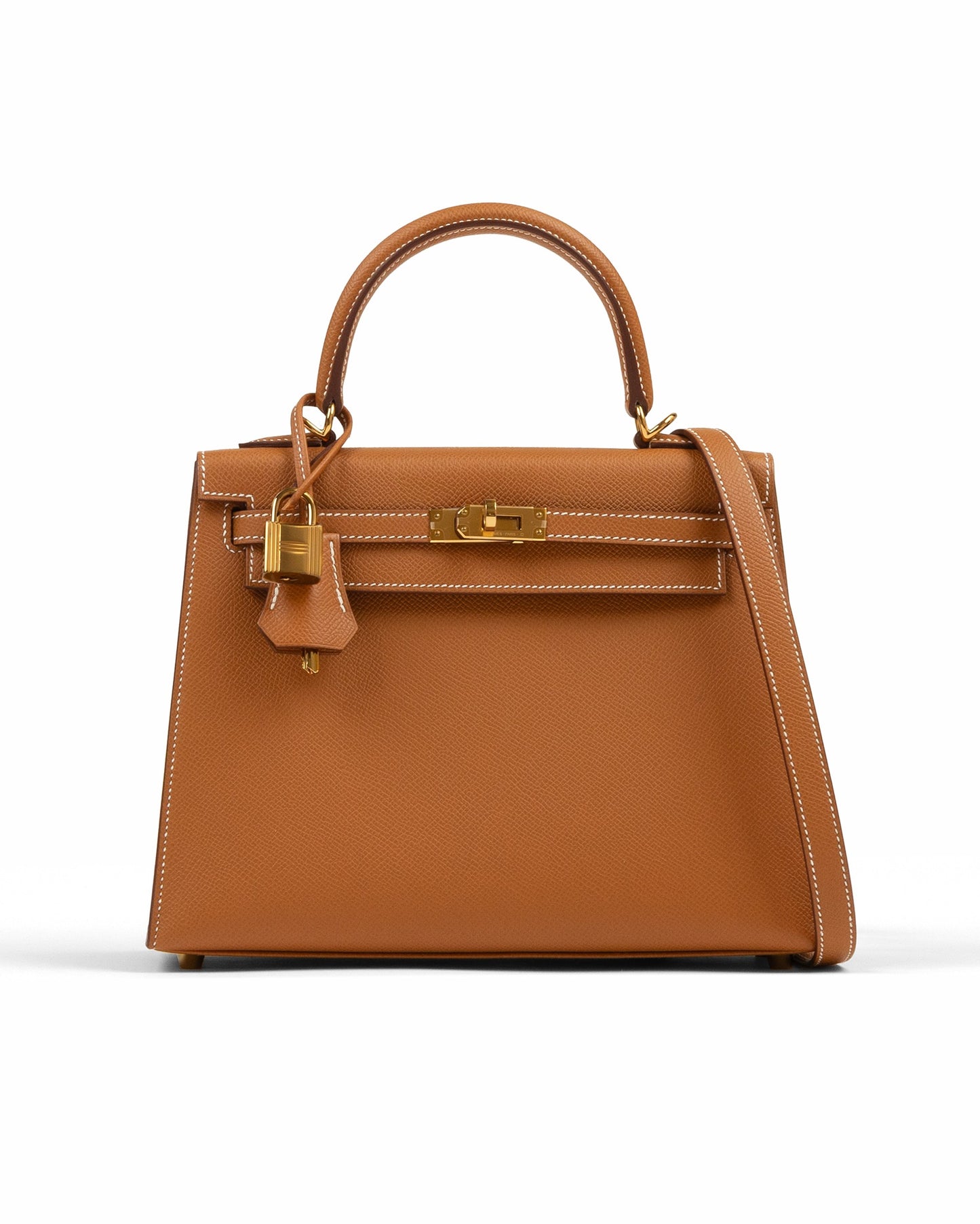 Kelly 25 Gold in Epsom Leather with Gold Hardware