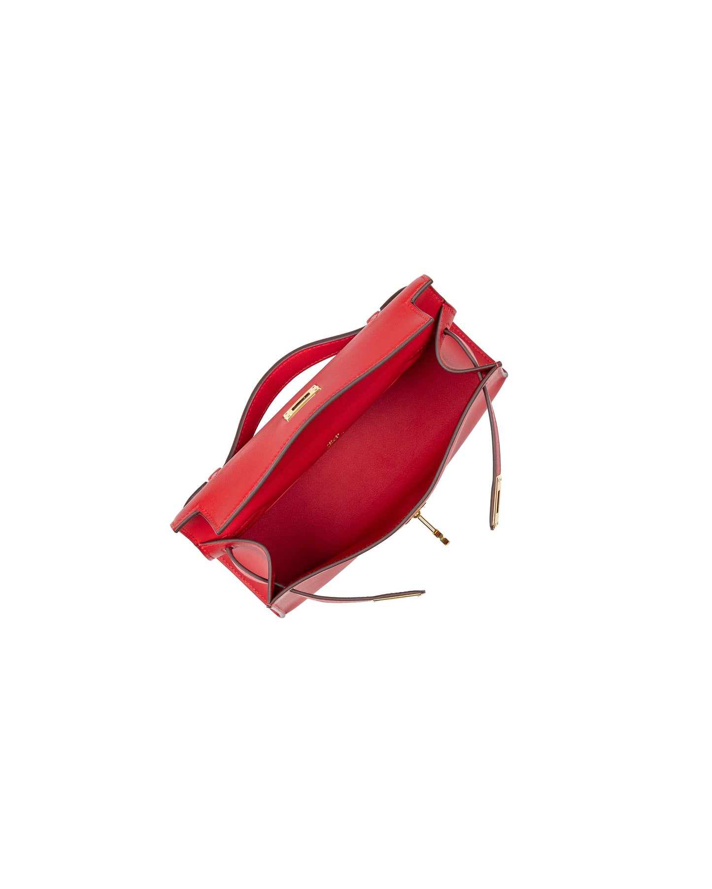 Kelly Pochette Rouge Radieux in Swift Leather with Gold Hardware