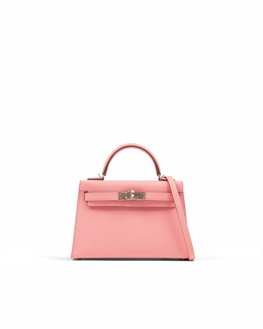 Kelly 20 Sellier in Rose Confetti Epsom with Palladium Hardware