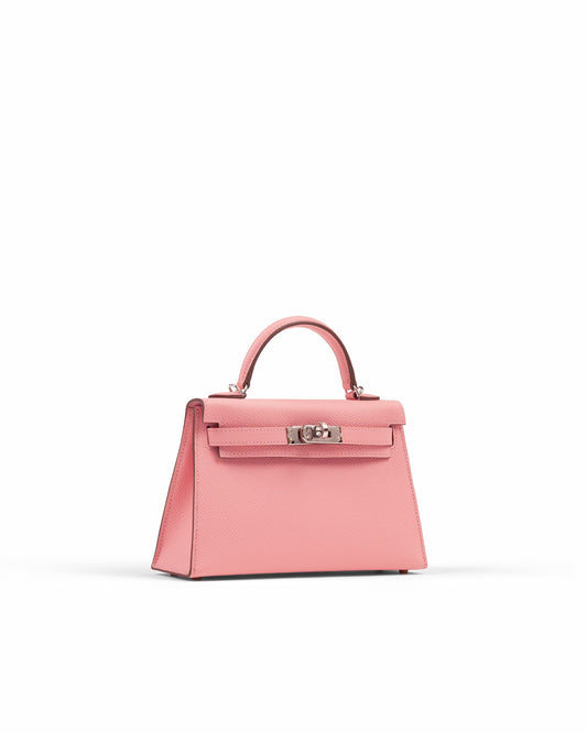 Kelly 20 Sellier in Rose Confetti Epsom with Palladium Hardware