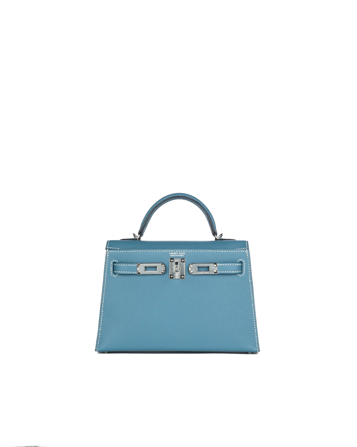 Hermès Mini Kelly 20 in Bleu Jean Epsom Leather with Palladium Hardware