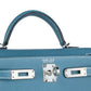 Hermès Mini Kelly 20 in Bleu Jean Epsom Leather with Palladium Hardware