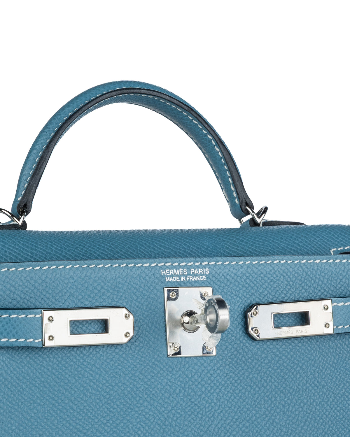 Hermès Mini Kelly 20 in Bleu Jean Epsom Leather with Palladium Hardware