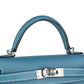 Hermès Mini Kelly 20 in Bleu Jean Epsom Leather with Palladium Hardware