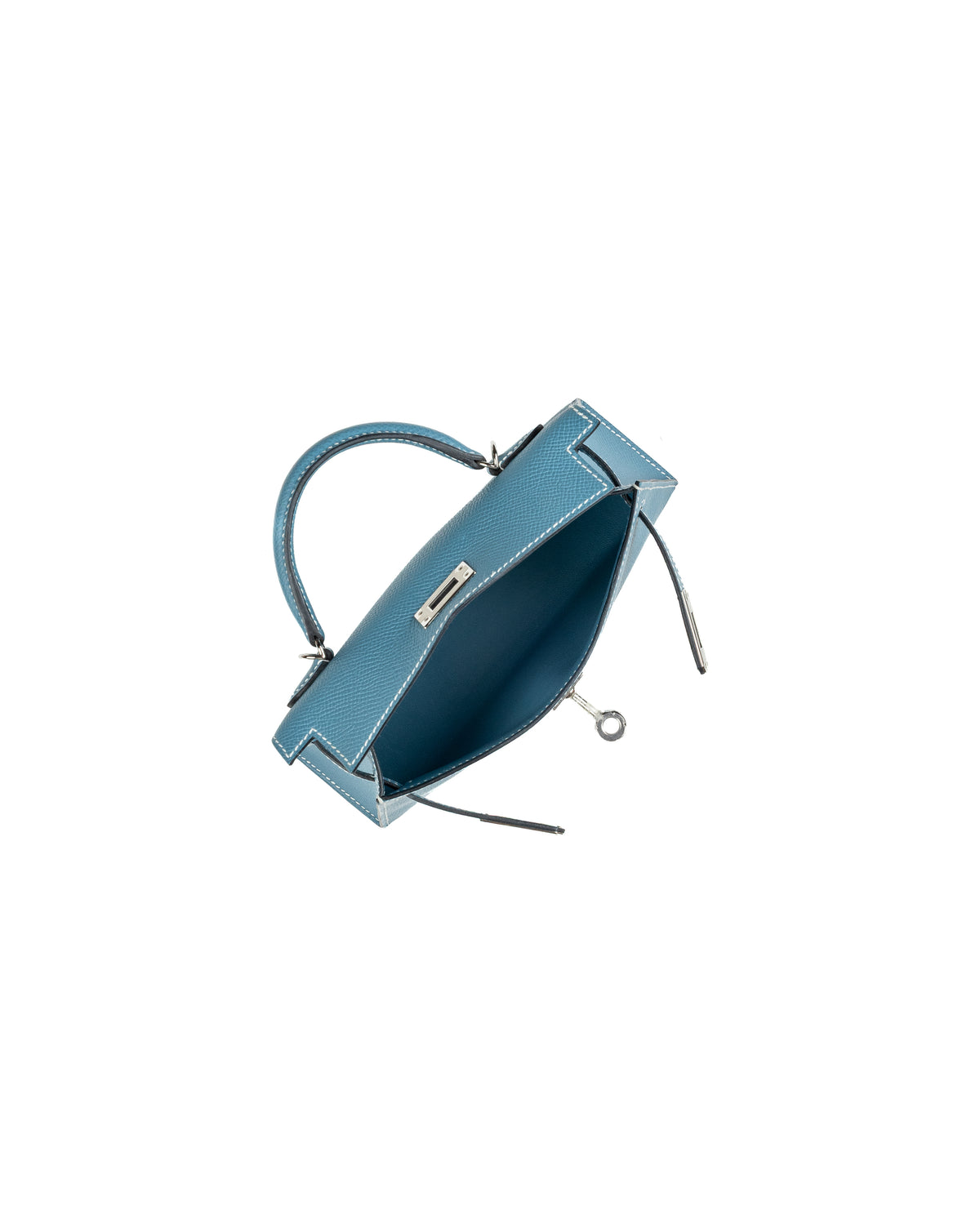 Hermès Mini Kelly 20 in Bleu Jean Epsom Leather with Palladium Hardware