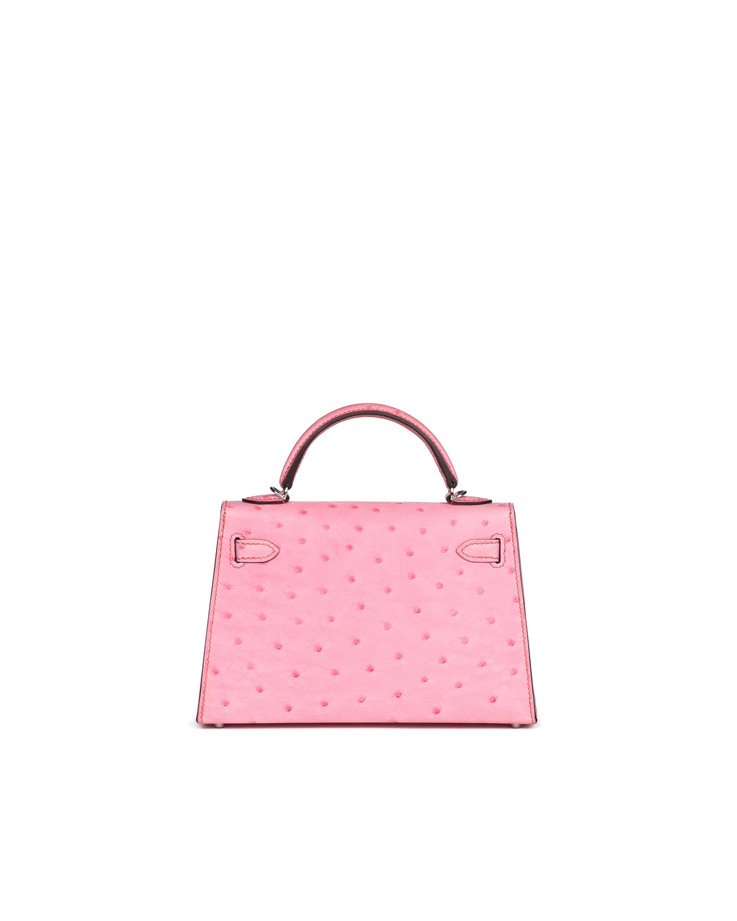 Kelly 20 Bubblegum in Ostrich Leather with Palladium Hardware