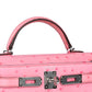 Kelly 20 Bubblegum in Ostrich Leather with Palladium Hardware