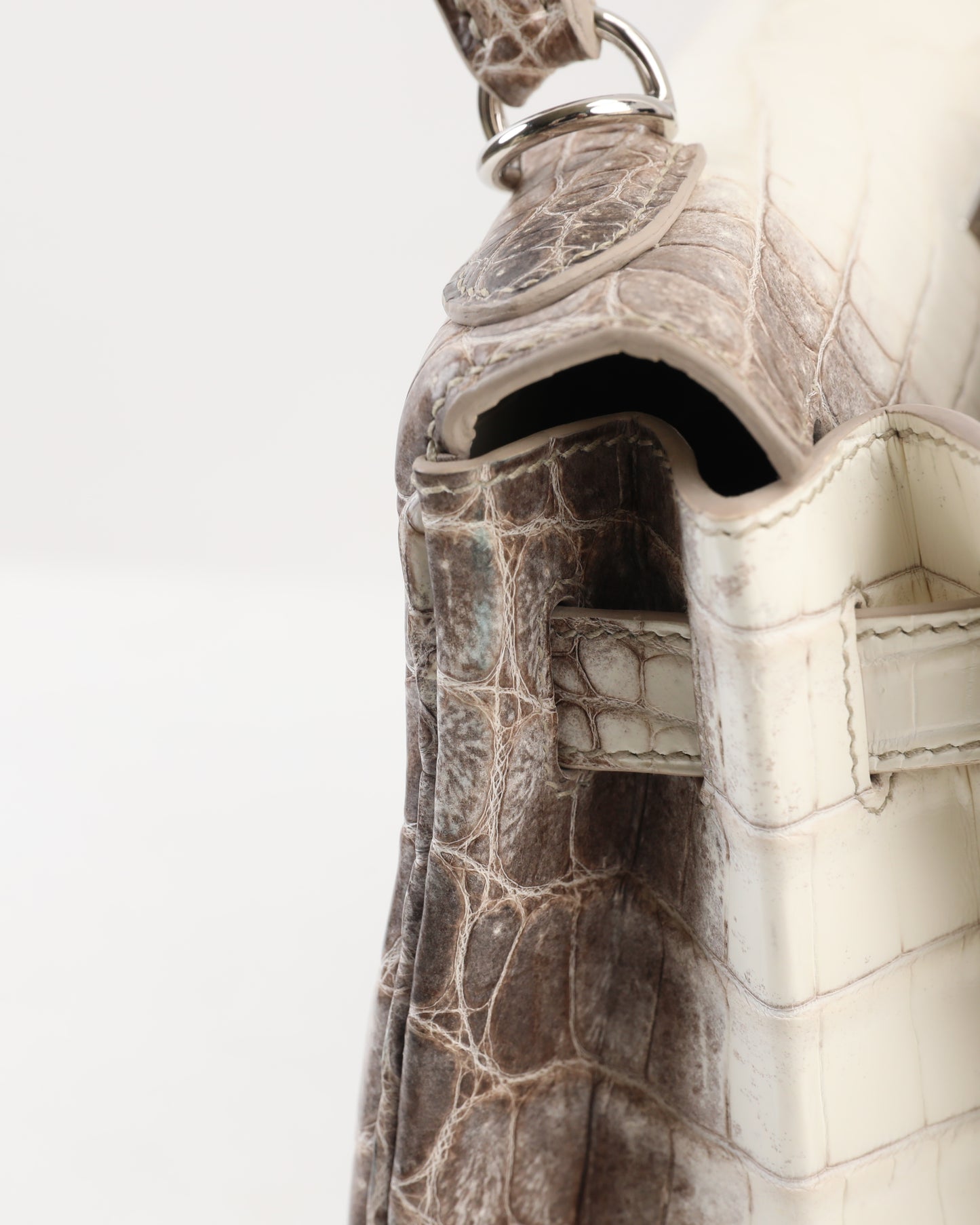 Kelly 28CM Himalayan Crocodile Palladium Hardware