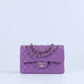 Chanel Purple Quilted Caviar Small Classic Double Flap with Champagne Gold Hardware