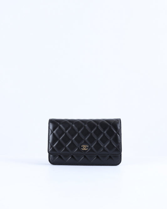 Chanel Classic Lambskin Wallet On Chain with Gold Hardware