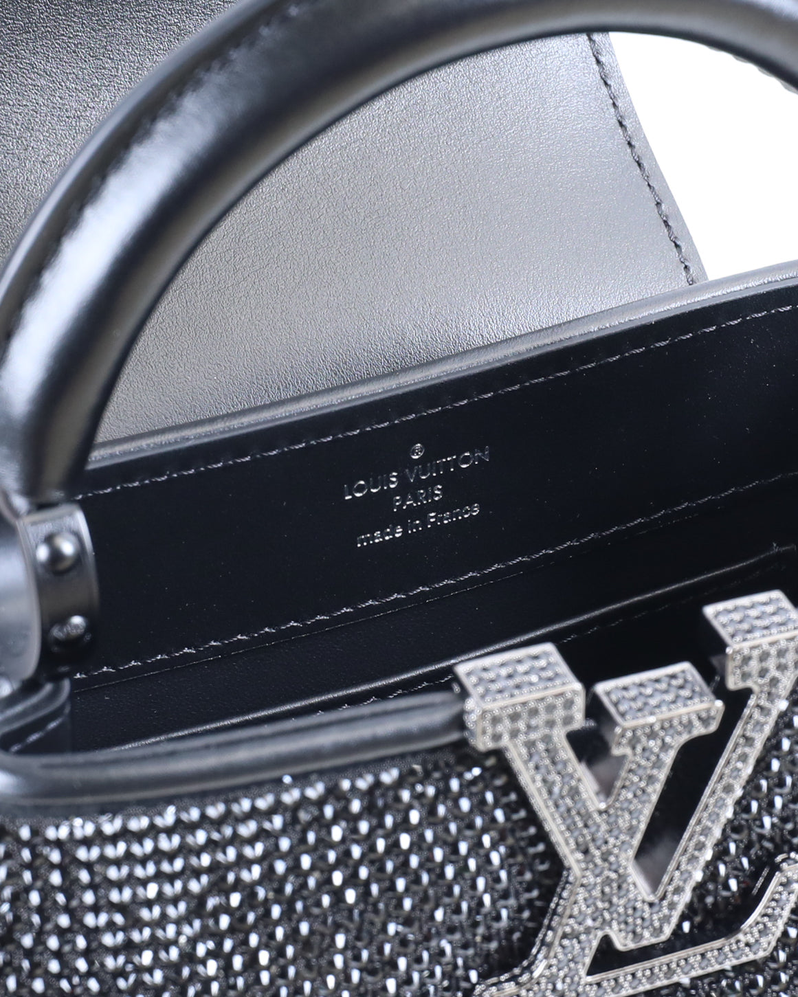 Louis Vuitton Swarovski Calfskin Mini Capucines in Black