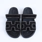 Chypre Sandals in Black Suede with Crystals