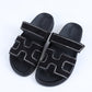 Chypre Sandals in Black Suede with Crystals