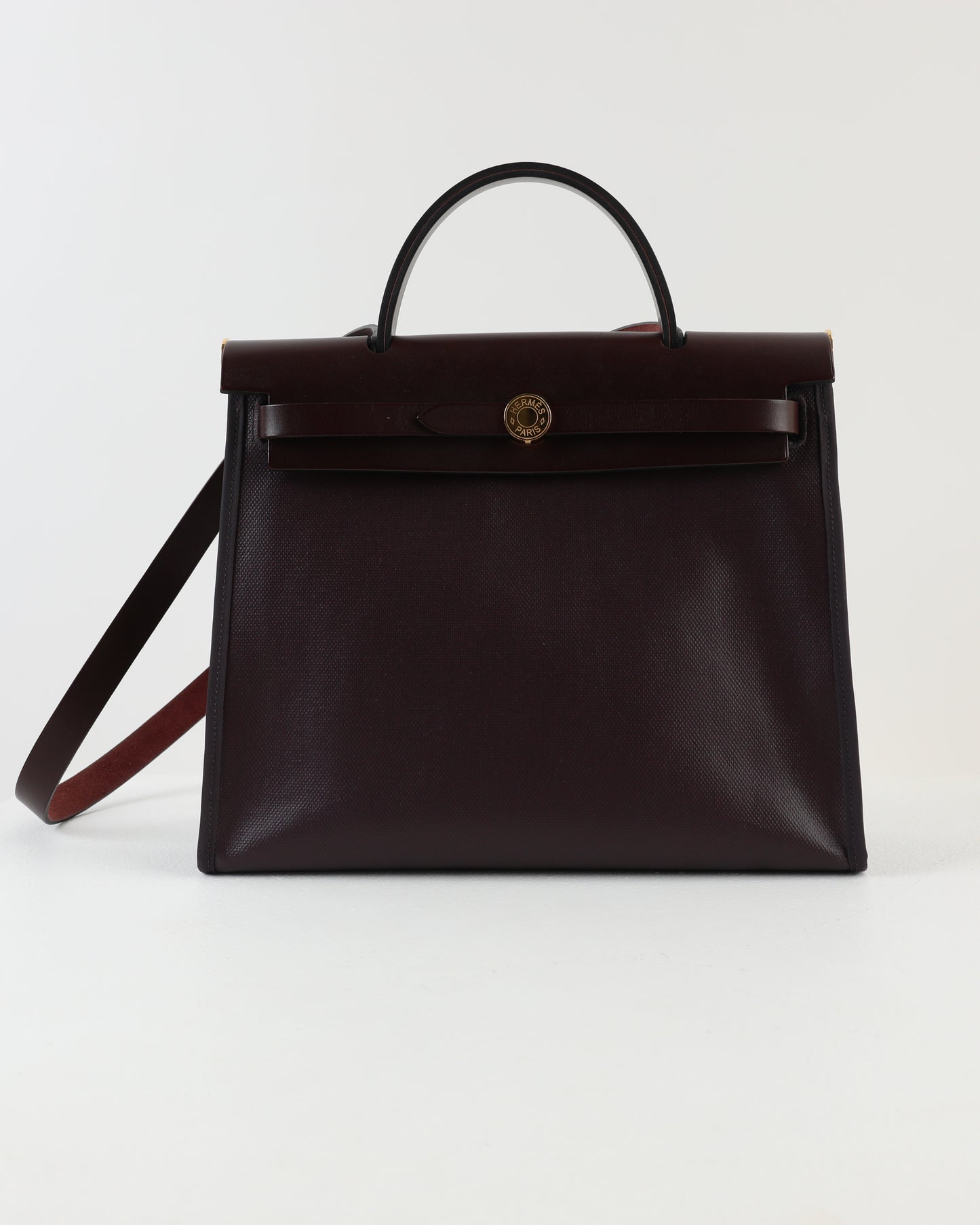 Herbag Zip 31 in Burgundy with Coated Canvas Gold Hardware