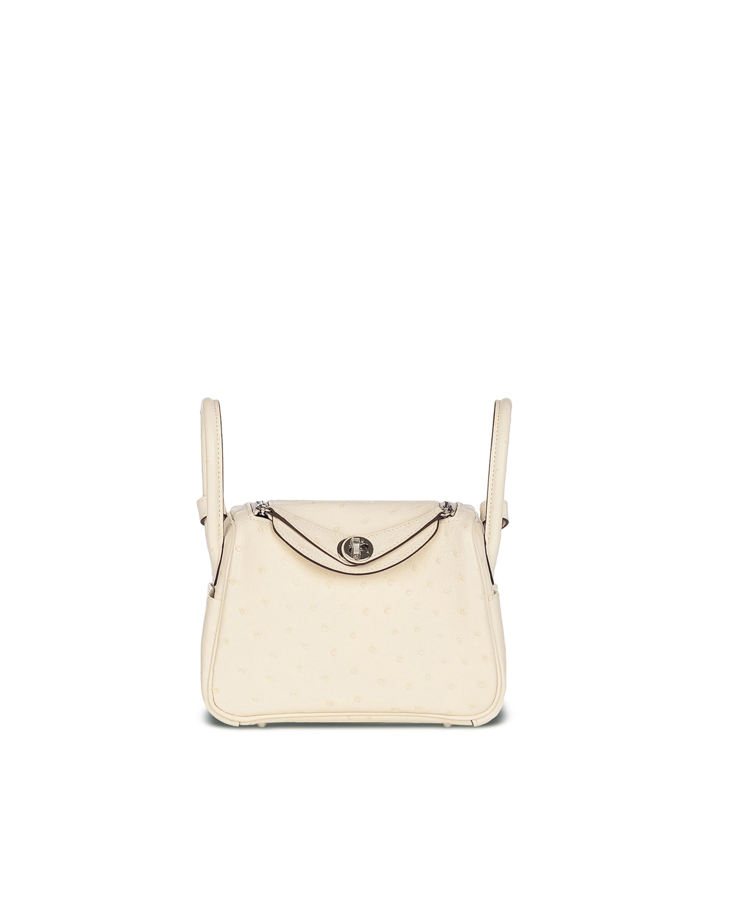 Mini Lindy in Nata Boreal Ostrich Leather with Palladium Hardware