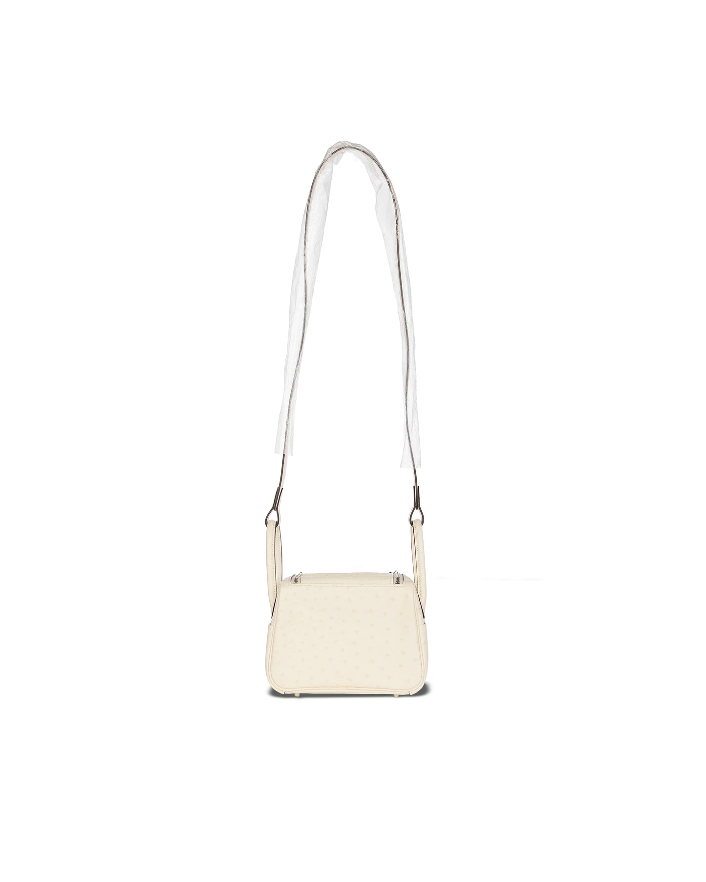 Mini Lindy in Nata Boreal Ostrich Leather with Palladium Hardware