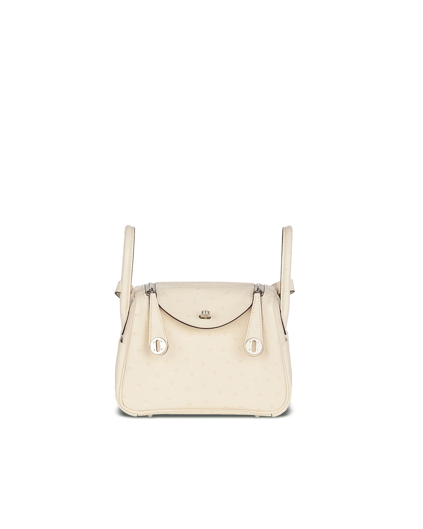 Mini Lindy in Nata Boreal Ostrich Leather with Palladium Hardware