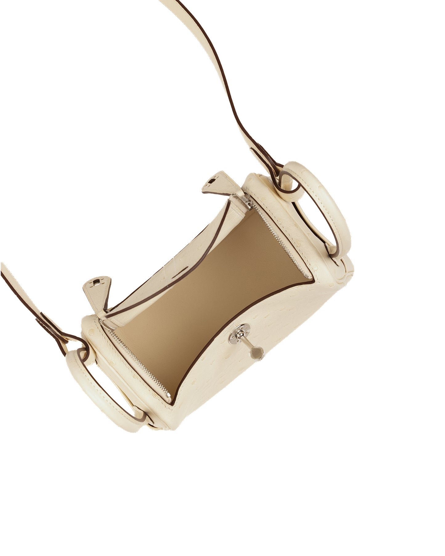 Mini Lindy in Nata Boreal Ostrich Leather with Palladium Hardware