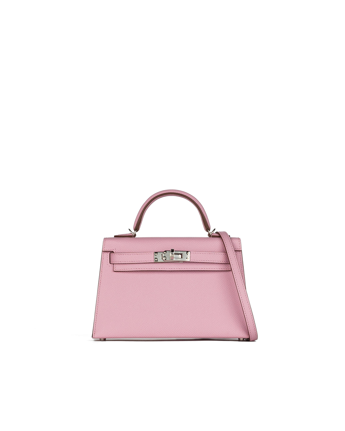 Hermès Mini Kelly 20 HSS in Mauve Sylvestre Epsom Leather with Red Interior and Palladium Hardware