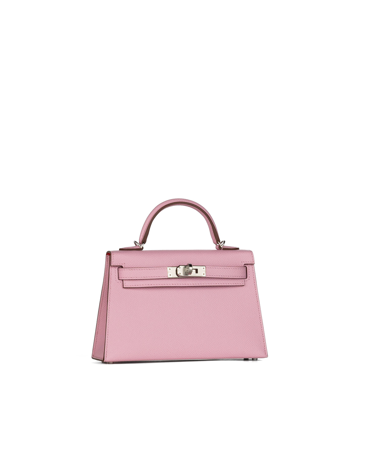 Hermès Mini Kelly 20 HSS in Mauve Sylvestre Epsom Leather with Red Interior and Palladium Hardware