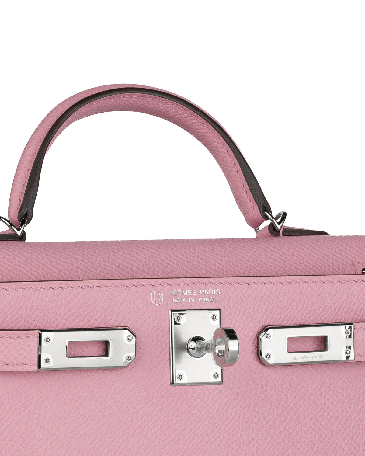 Hermès Mini Kelly 20 HSS in Mauve Sylvestre Epsom Leather with Red Interior and Palladium Hardware